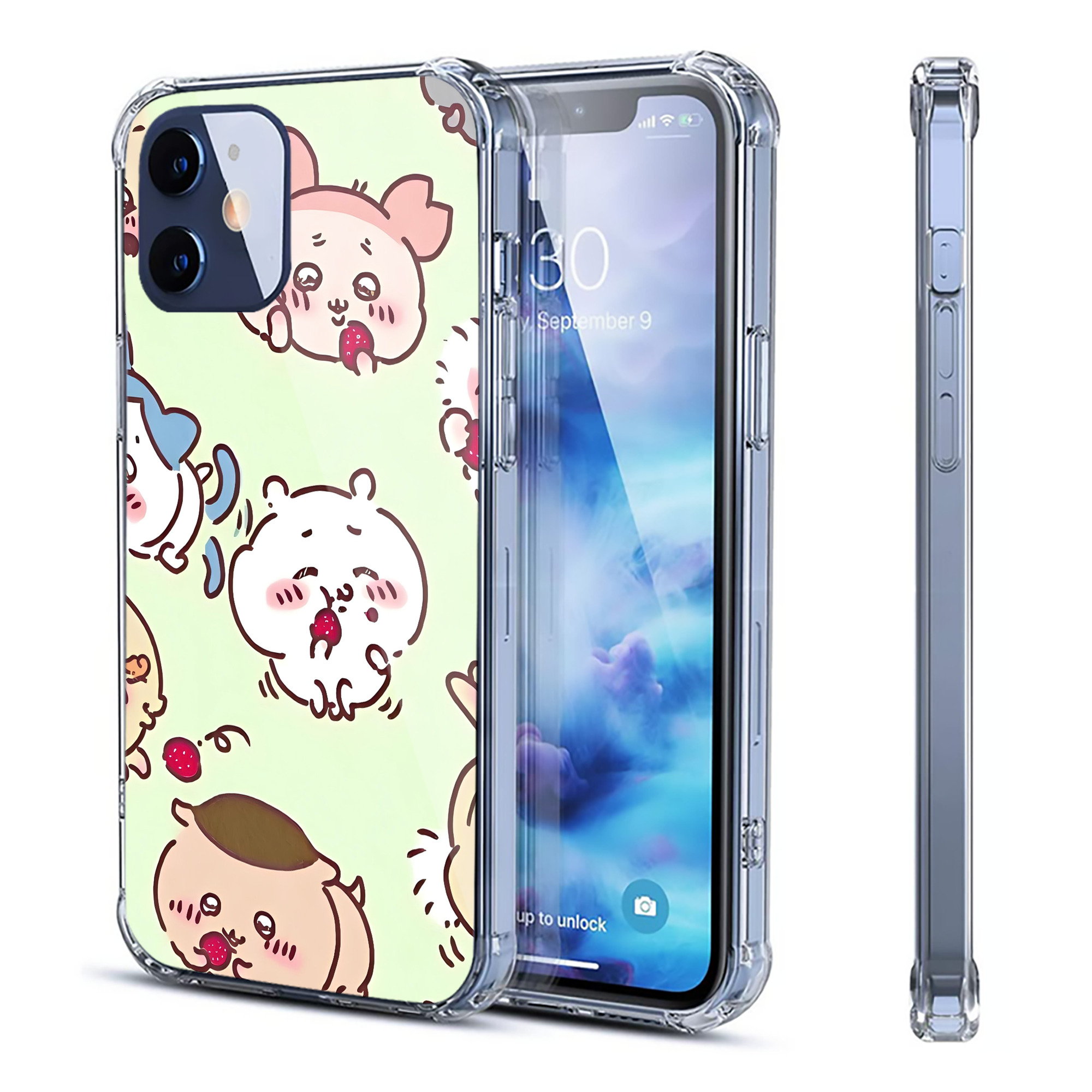 （画像用） ちいかわ Chii-kawa 【iPhone 12シリーズ対応】透明スマホケース（クリアソフトケース）